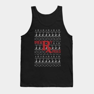 Merry Xmas Pharmacist Ugly CHristmas Sweater Pharmacy Tech Tank Top